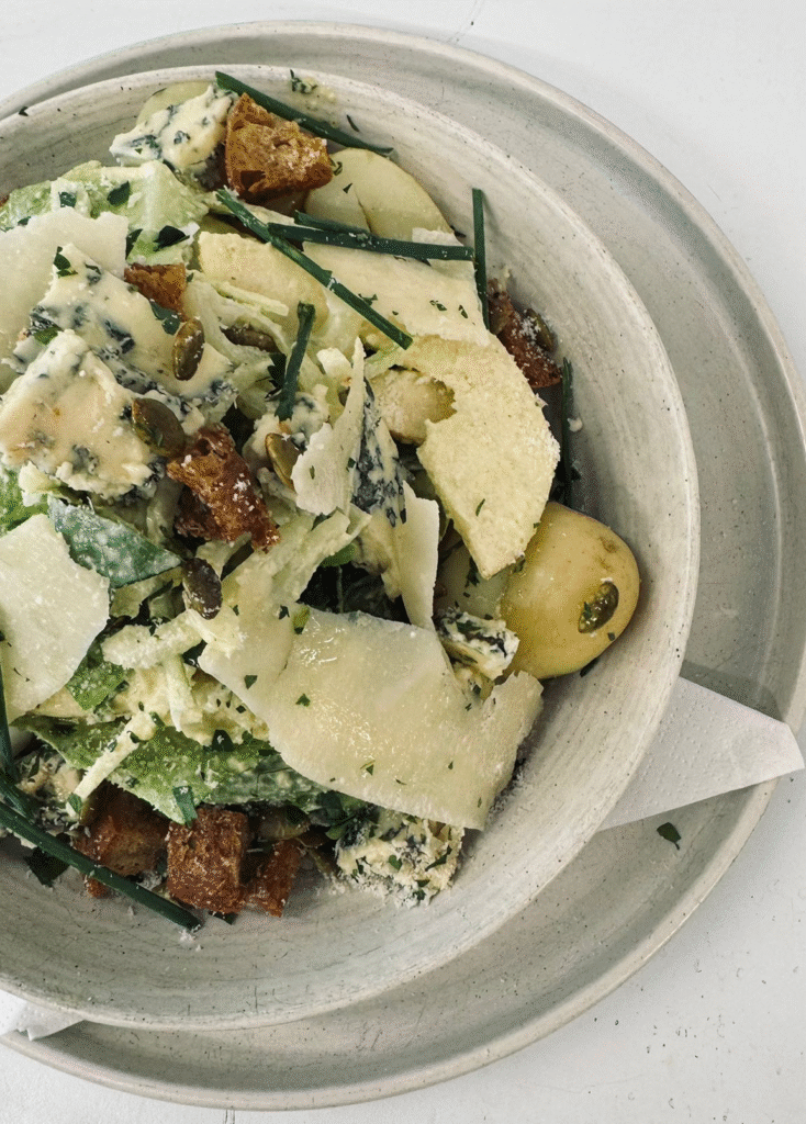 Blue Cheese Salad with Fennel, Apple & Caesar Dressing